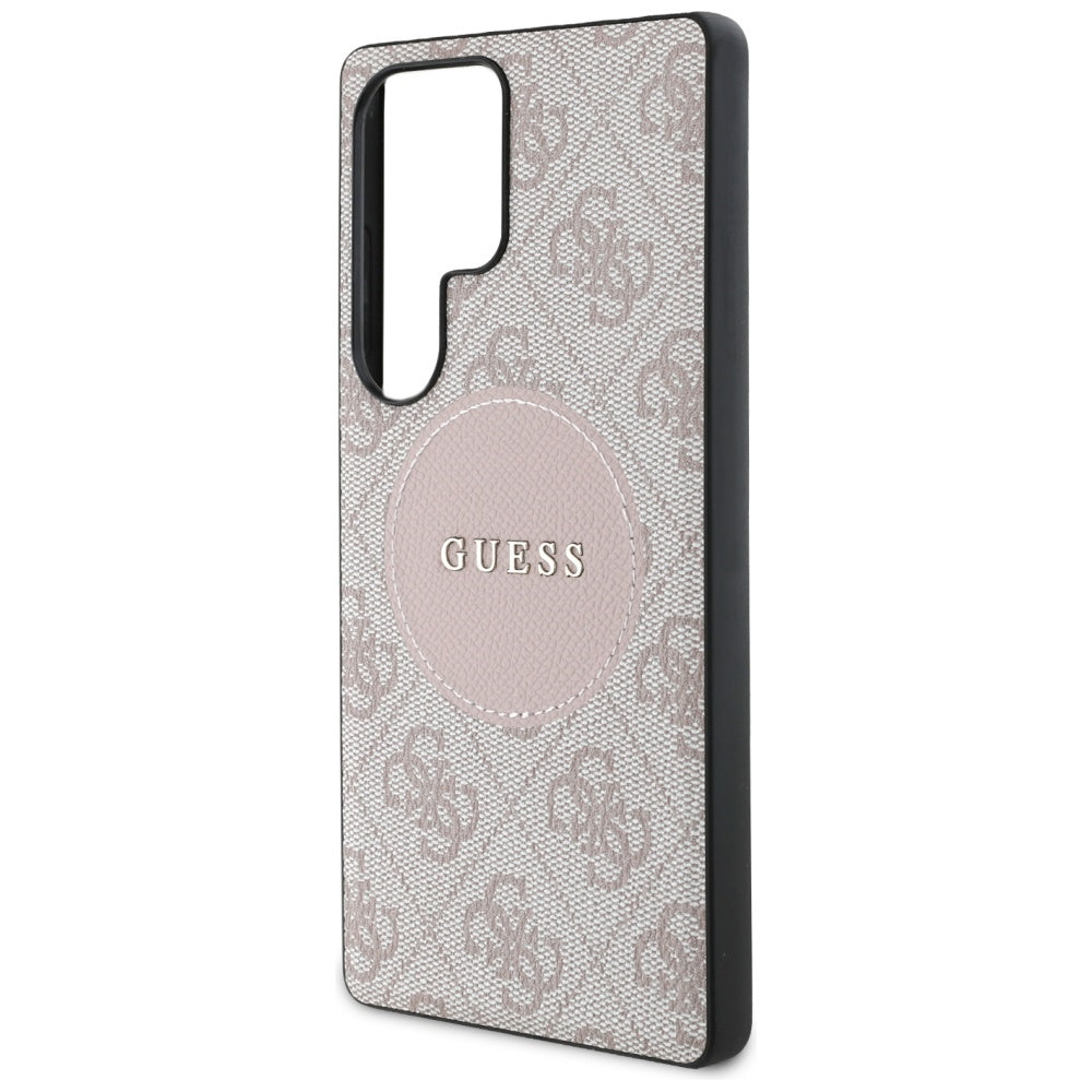 Funda MagSafe para Samsung Galaxy S25 Ultra S938, Guess, 4G Circle Classic Logo, Rosa.