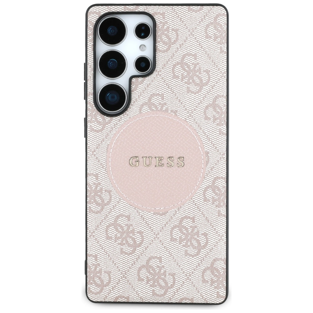 Funda MagSafe para Samsung Galaxy S25 Ultra S938, Guess, 4G Circle Classic Logo, Rosa.
