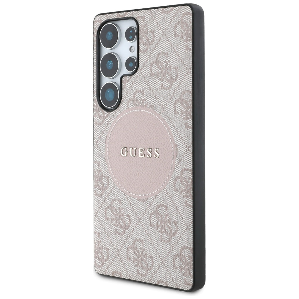 Funda MagSafe para Samsung Galaxy S25 Ultra S938, Guess, 4G Circle Classic Logo, Rosa.