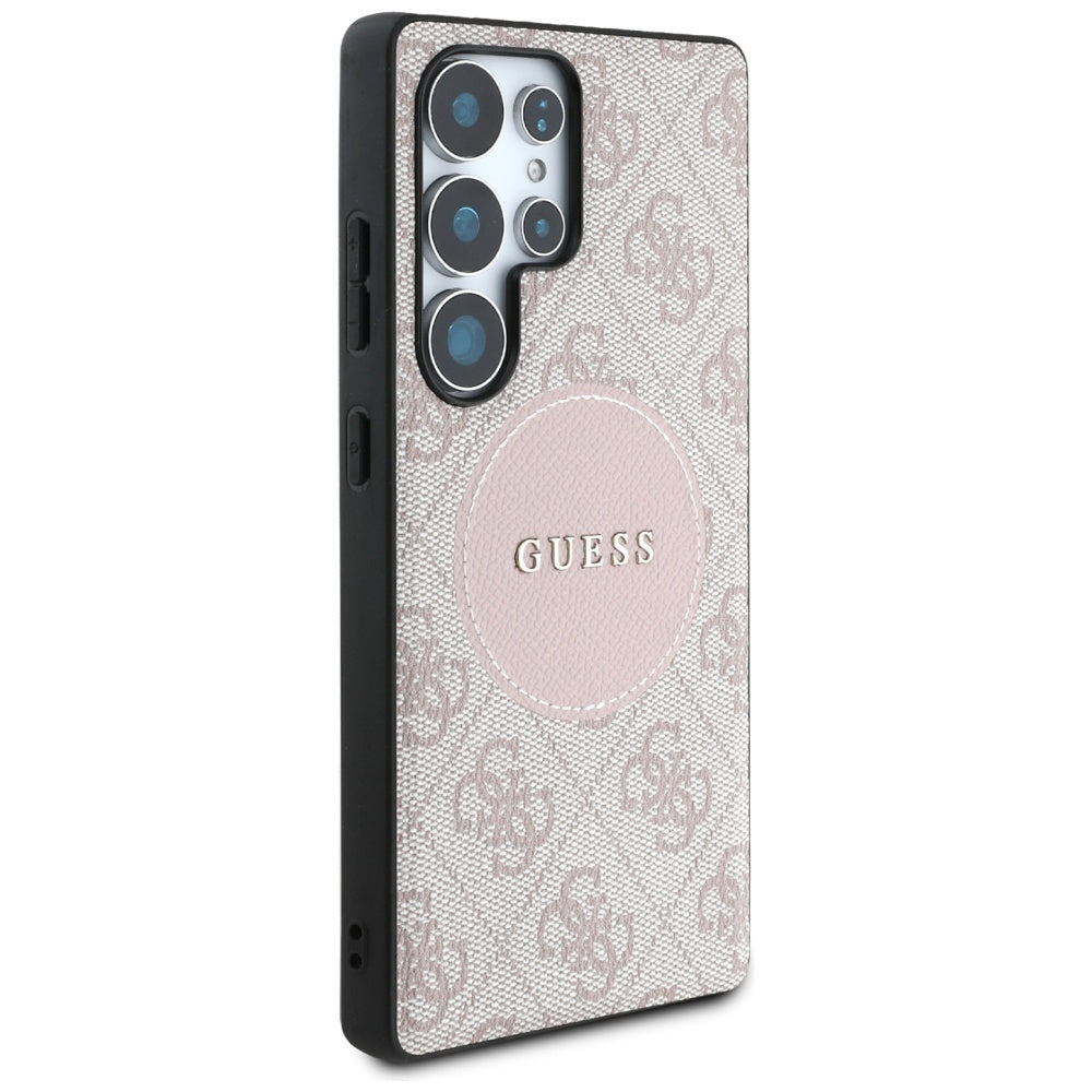 Funda MagSafe para Samsung Galaxy S25 Ultra S938, Guess, 4G Circle Classic Logo, Rosa.