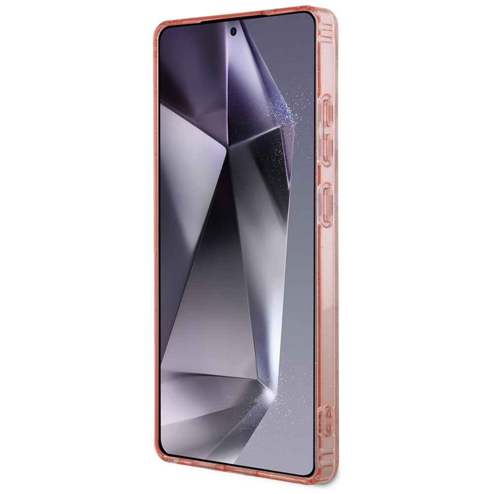 Funda MagSafe para Samsung Galaxy S25 Ultra S938, Guess, IML Glitter 4G Circle Triangle, Rosa