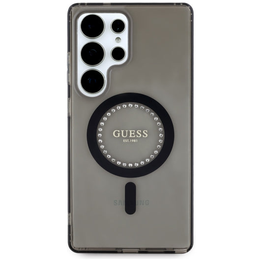 Funda MagSafe para Samsung Galaxy S25 Ultra S938, Guess, IML Rhinestone, Negra