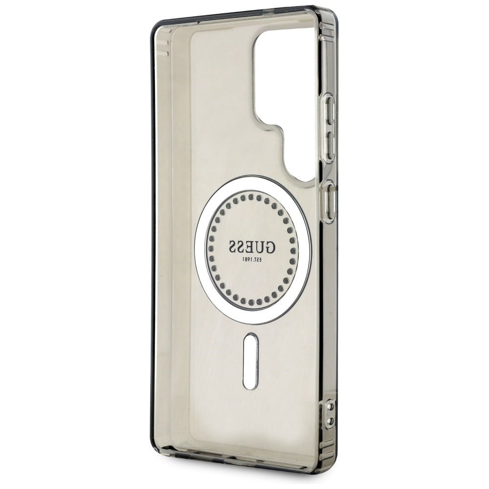 Funda MagSafe para Samsung Galaxy S25 Ultra S938, Guess, IML Rhinestone, Negra