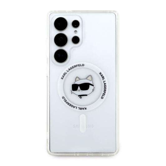 Funda MagSafe para Samsung Galaxy S25 Ultra S938, Karl Lagerfeld, IML Choupette's Head, Blanca.