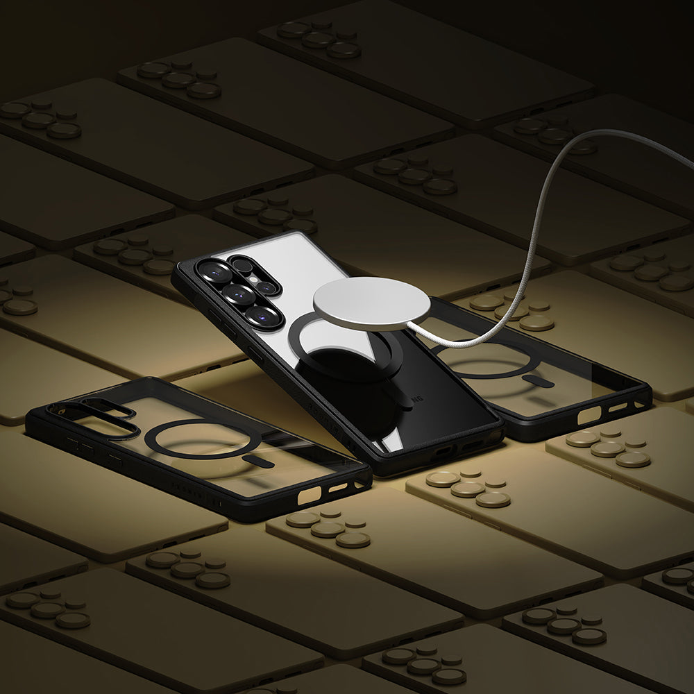 Funda MagSafe para Samsung Galaxy S25 Ultra S938, Ringke, Fusion Bold, Negra
