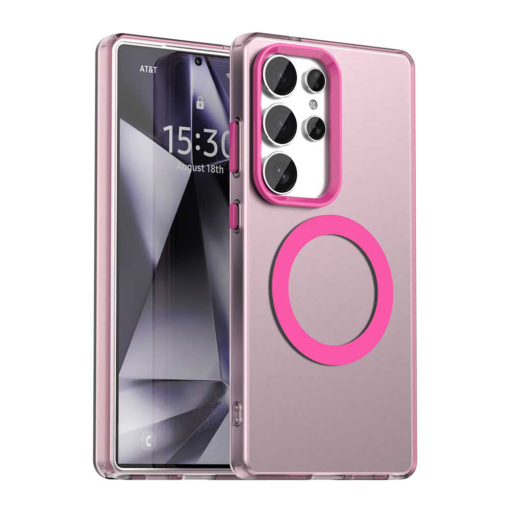 Funda MagSafe para Samsung Galaxy S25 Ultra S938, Techsuit, CandyCase, Rosa