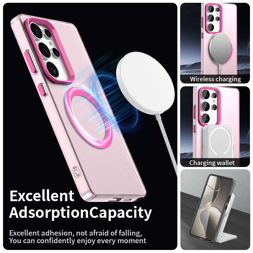 Funda MagSafe para Samsung Galaxy S25 Ultra S938, Techsuit, CandyCase, Rosa