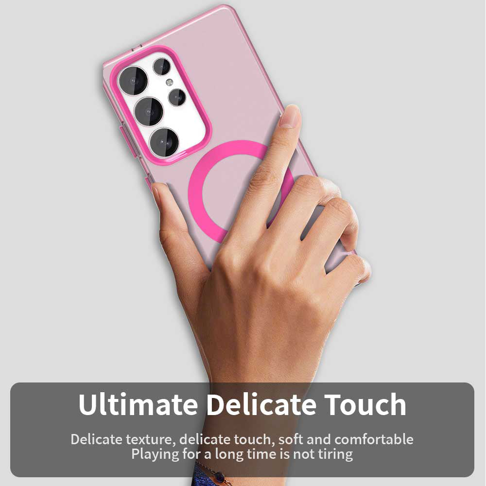 Funda MagSafe para Samsung Galaxy S25 Ultra S938, Techsuit, CandyCase, Rosa