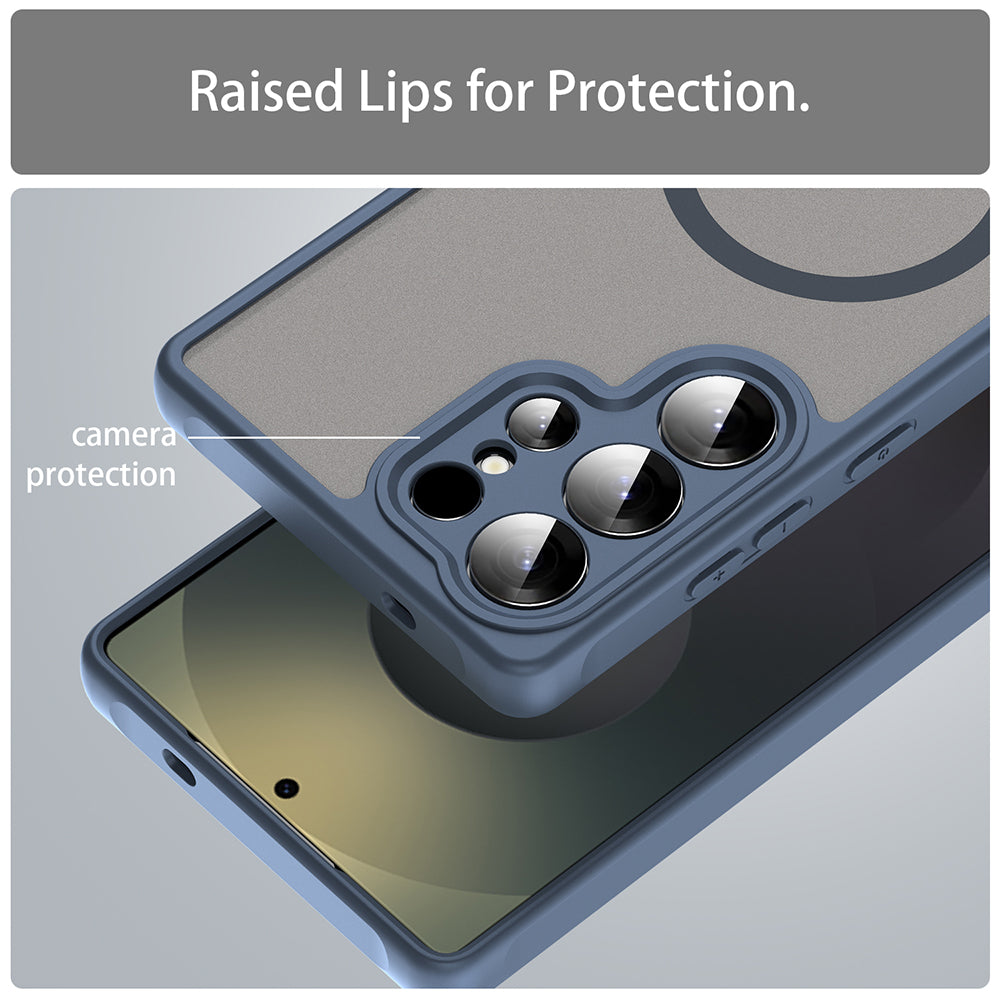 Funda MagSafe para Samsung Galaxy S25 Ultra S938, Techsuit, HaloFrost II, Azul Marino