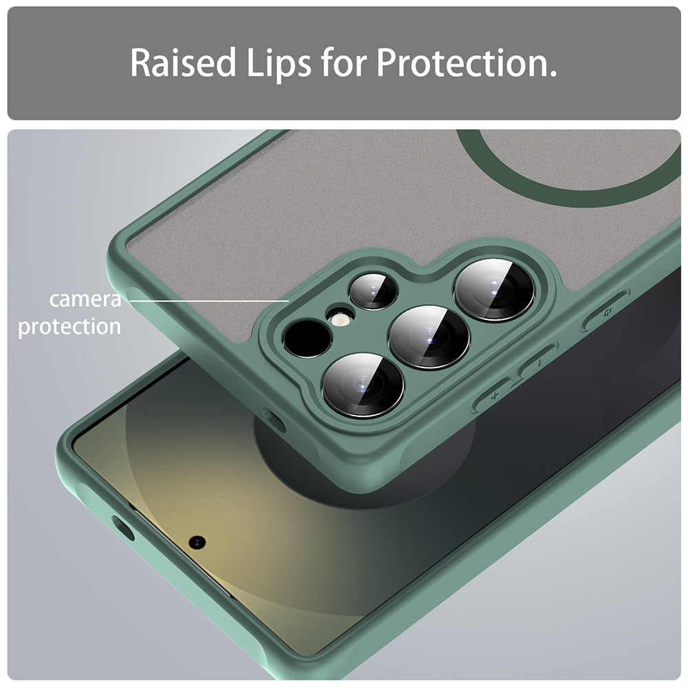 Funda MagSafe para Samsung Galaxy S25 Ultra S938, Techsuit, HaloFrost II, Verde