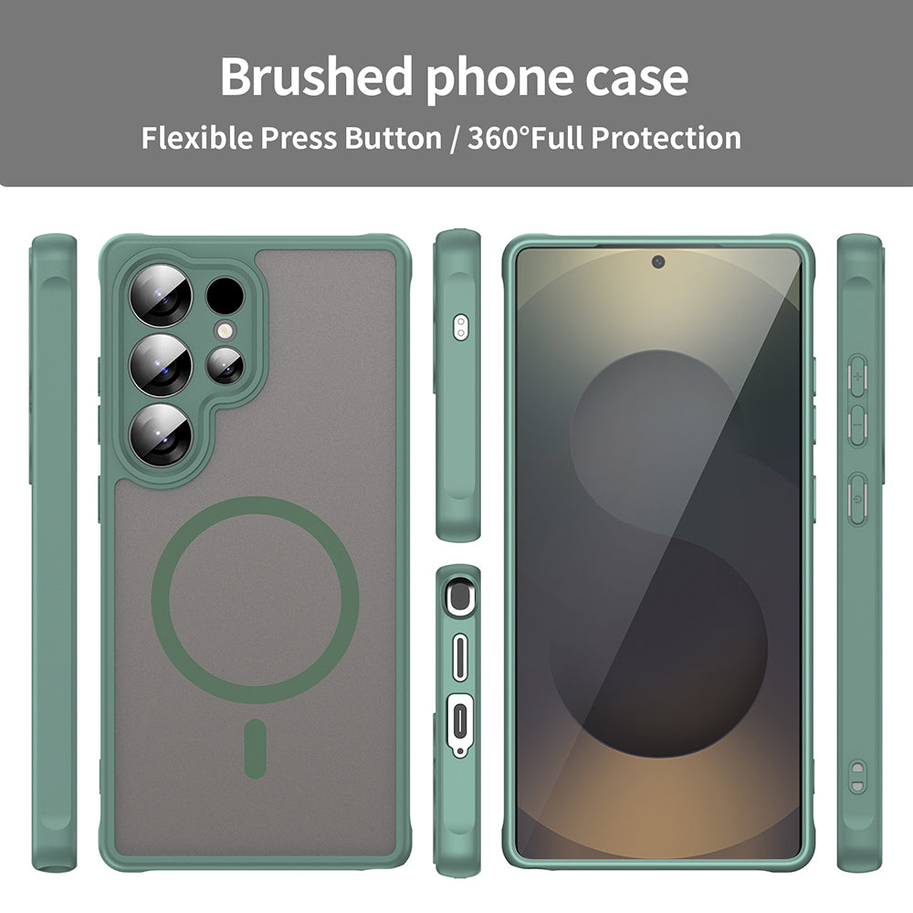 Funda MagSafe para Samsung Galaxy S25 Ultra S938, Techsuit, HaloFrost II, Verde