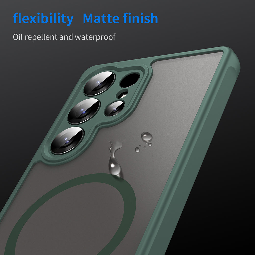 Funda MagSafe para Samsung Galaxy S25 Ultra S938, Techsuit, HaloFrost II, Verde