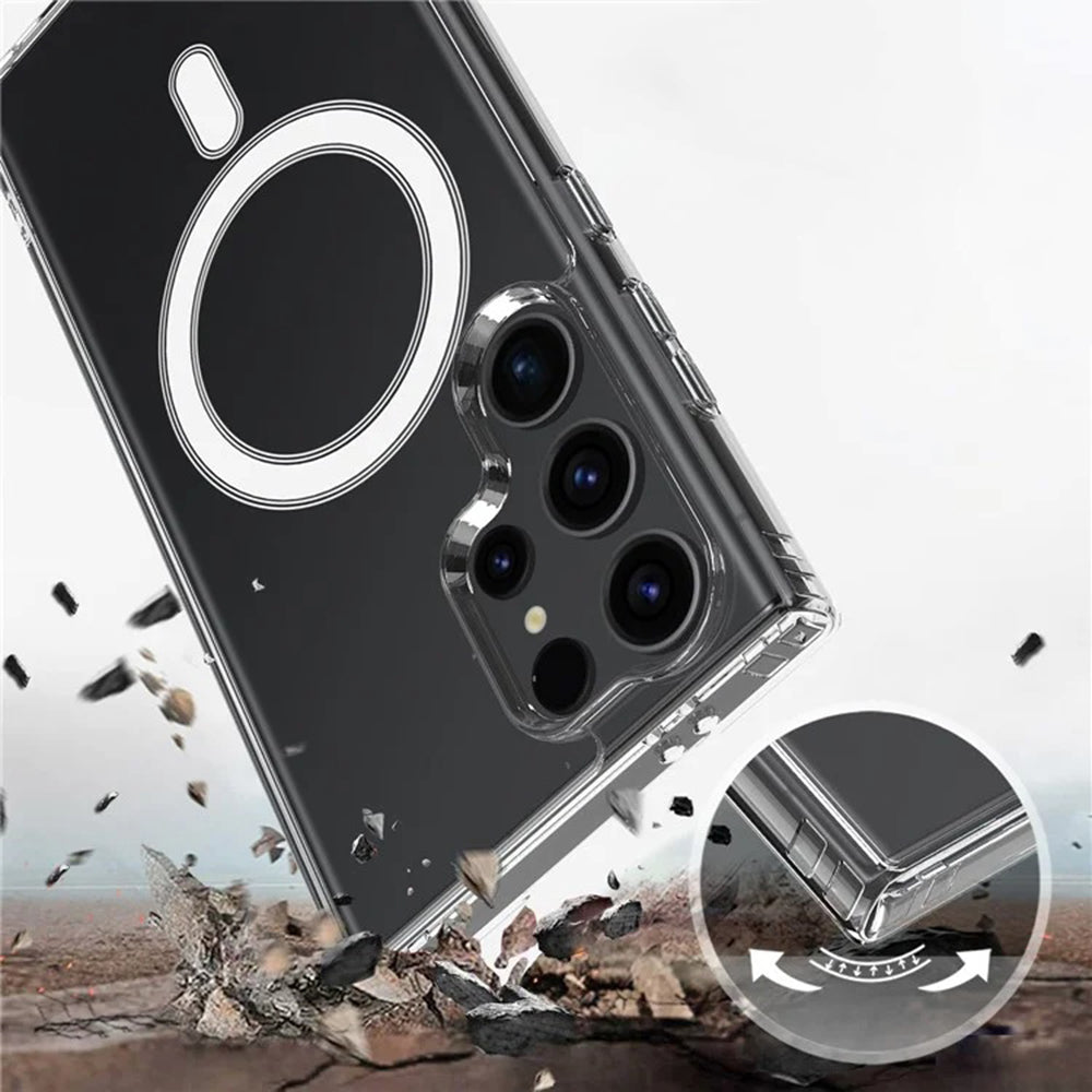 Funda MagSafe para Samsung Galaxy S25 Ultra S938, Techsuit, Pro, Transparente