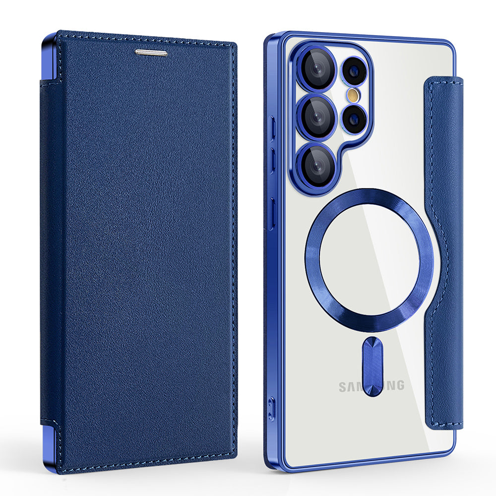 Funda MagSafe para Samsung Galaxy S25 Ultra S938, Techsuit, SmartMag Book, Azul