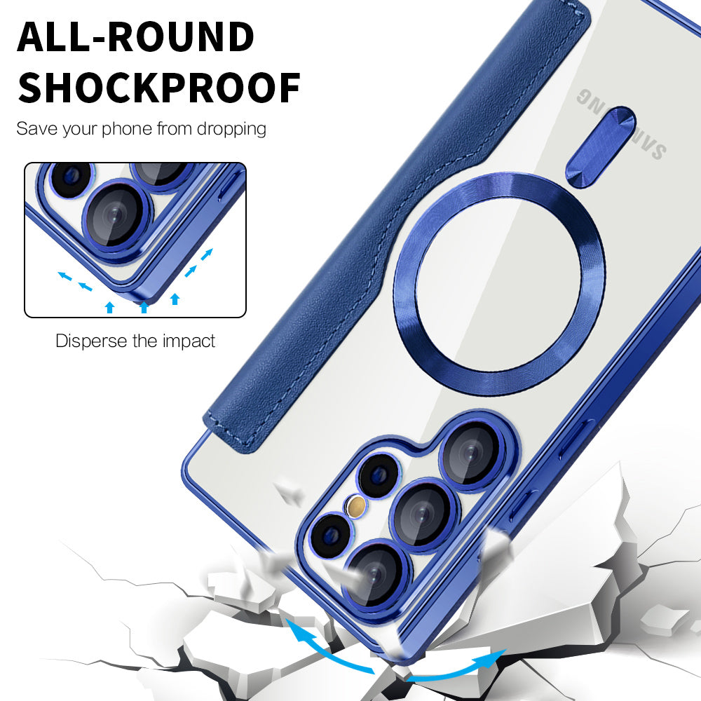 Funda MagSafe para Samsung Galaxy S25 Ultra S938, Techsuit, SmartMag Book, Azul