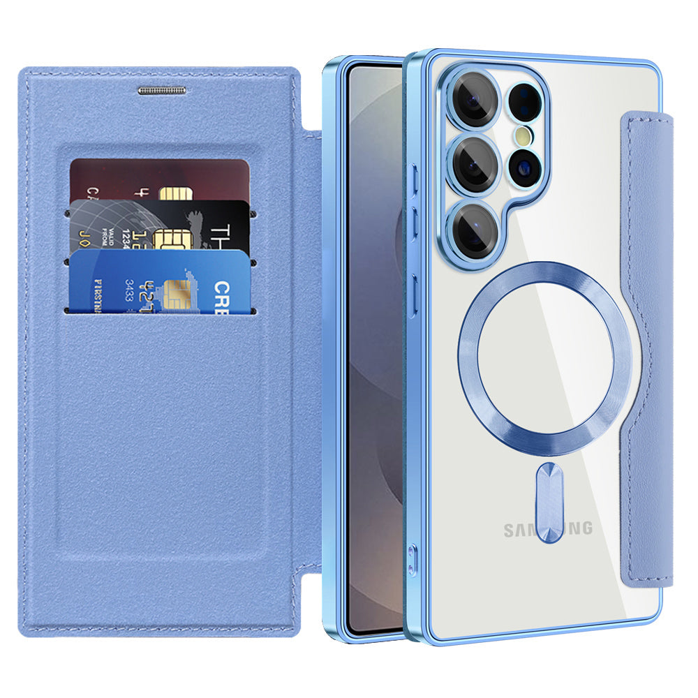 Funda MagSafe para Samsung Galaxy S25 Ultra S938, Techsuit, SmartMag Book, Azul