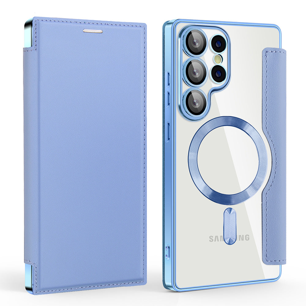 Funda MagSafe para Samsung Galaxy S25 Ultra S938, Techsuit, SmartMag Book, Azul