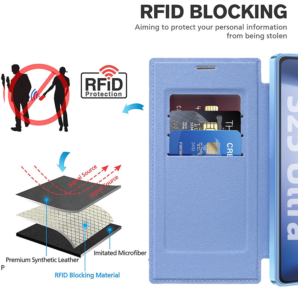 Funda MagSafe para Samsung Galaxy S25 Ultra S938, Techsuit, SmartMag Book, Azul