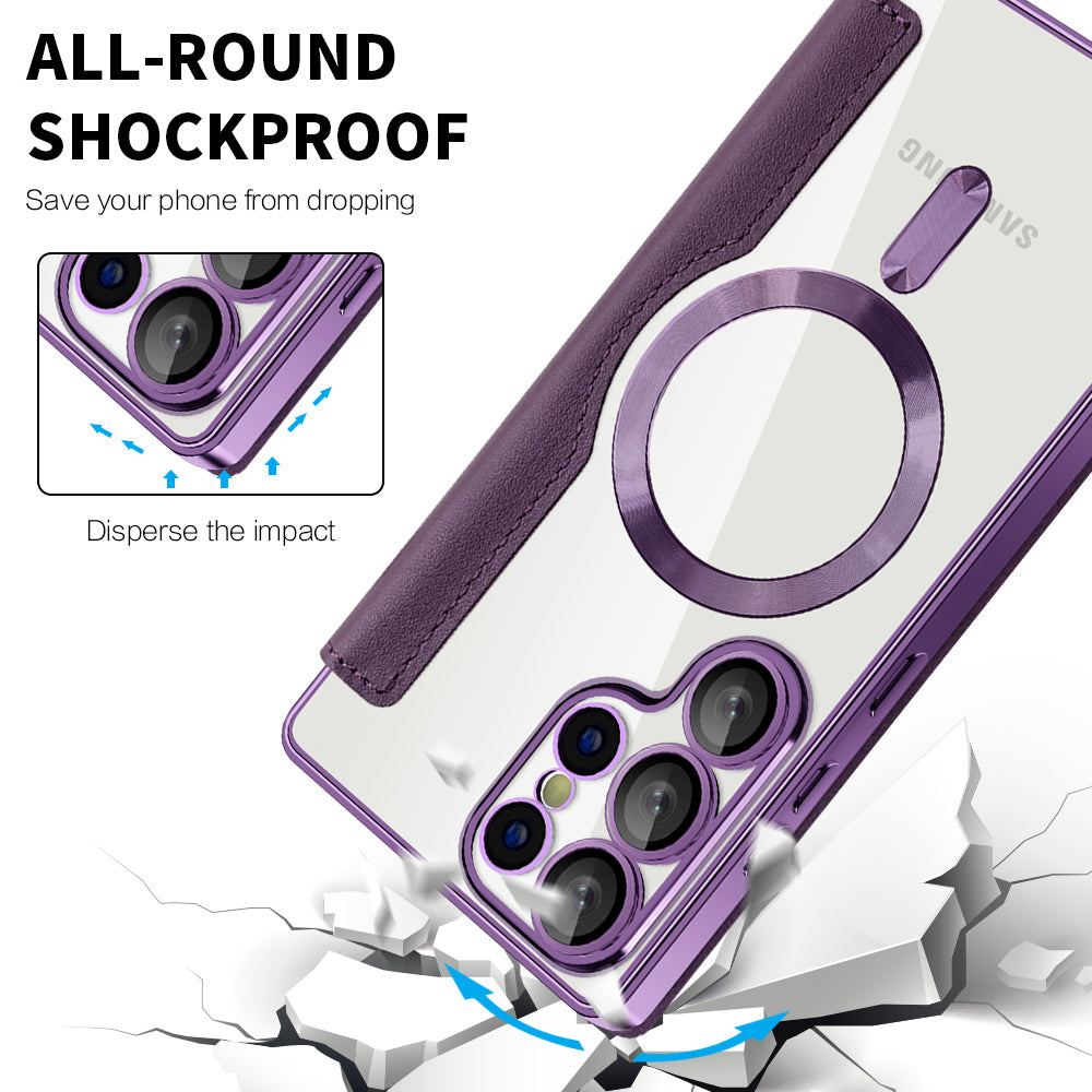 Funda MagSafe para Samsung Galaxy S25 Ultra S938, Techsuit, SmartMag Book, Morado