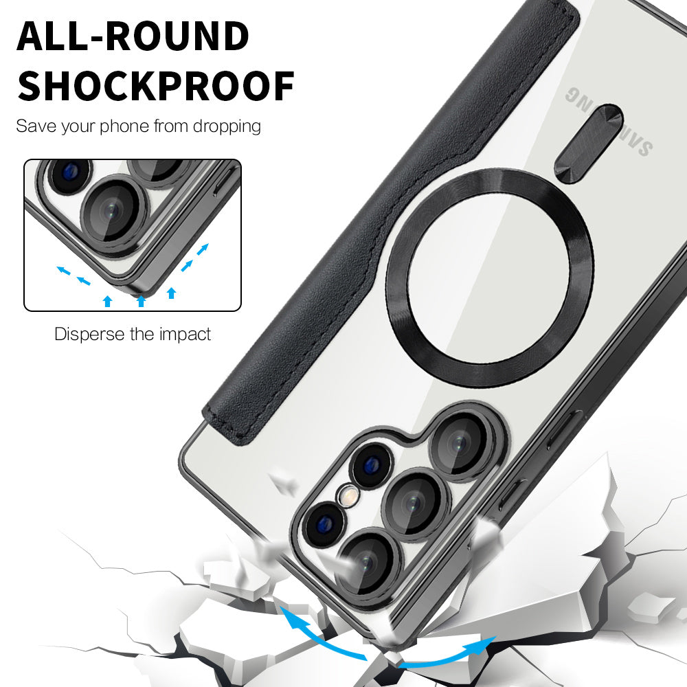 Funda MagSafe para Samsung Galaxy S25 Ultra S938, Techsuit, SmartMag Book, Negra