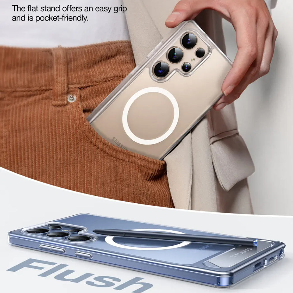 Funda MagSafe para Samsung Galaxy S25 Ultra S938, Torras, Pstand, Transparente