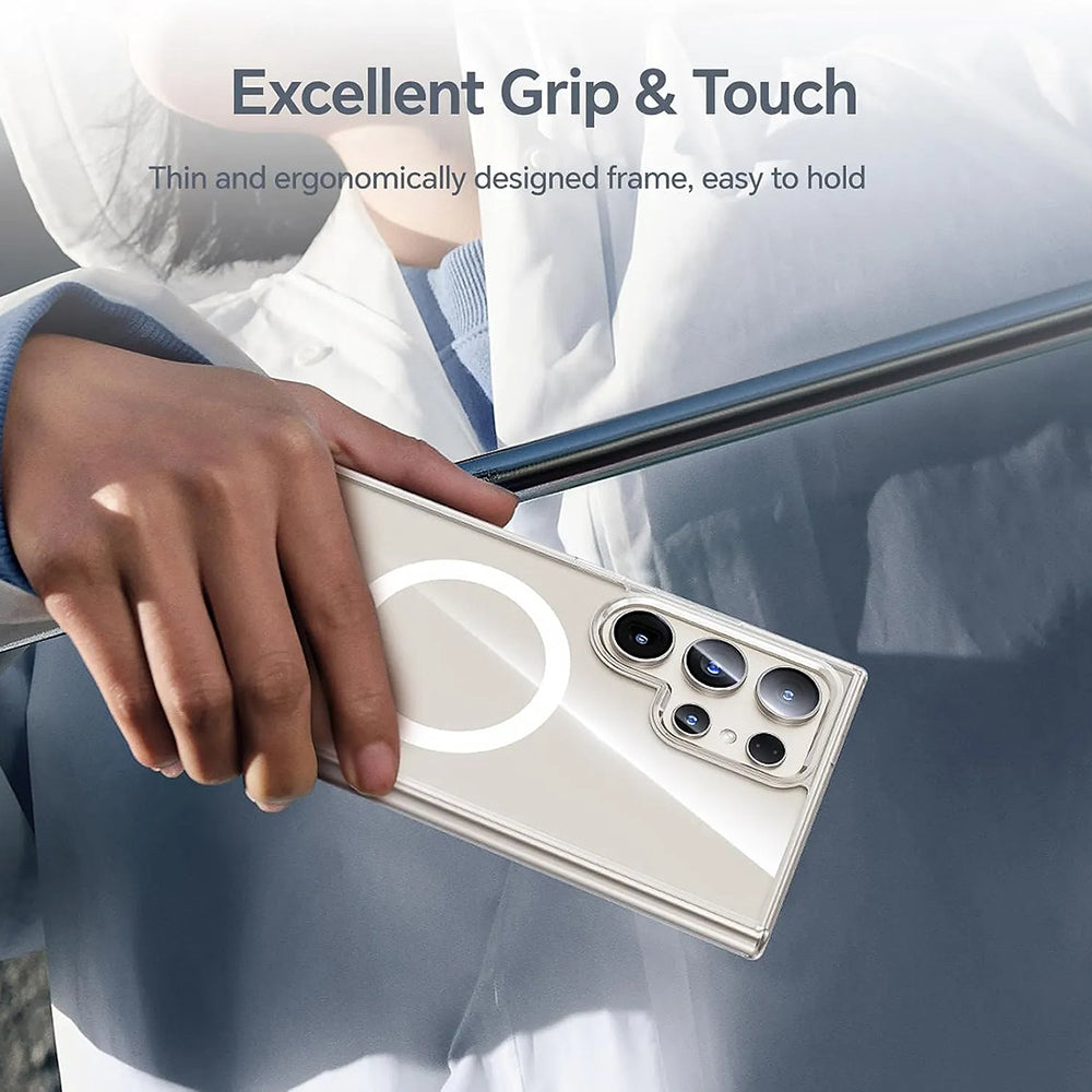 Funda MagSafe para Samsung Galaxy S26 S942, Blueo, Crystal+ Anti-Drop, Transparente