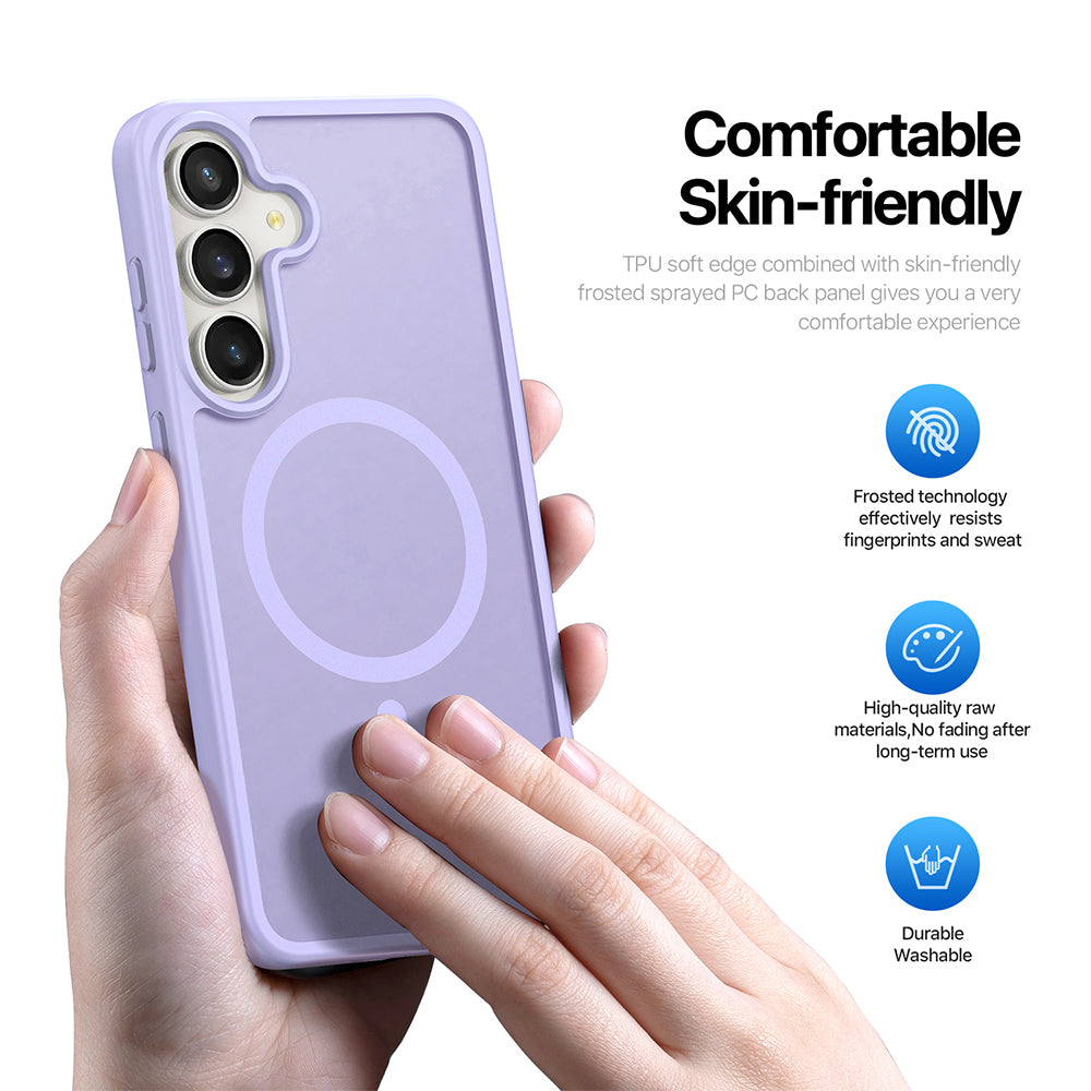 Funda MagSafe para Samsung Galaxy S26 FE S741 / S25 FE, DUX DUCIS, Yind, Morado Claro