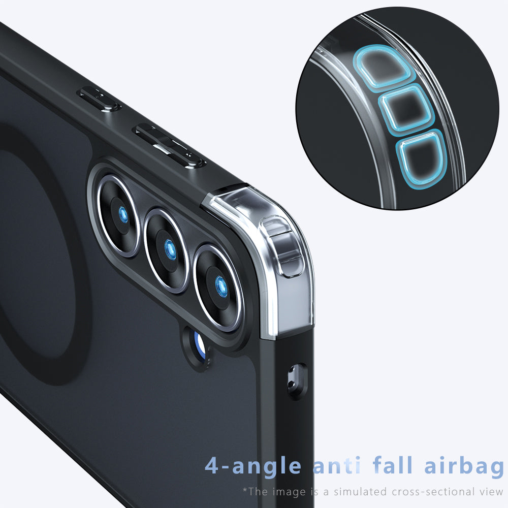 Funda MagSafe para Samsung Galaxy S26 FE S741, Techsuit, PureFrost, Negra Satinada
