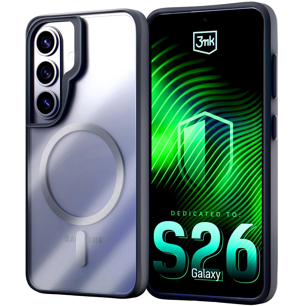 Funda MagSafe para Samsung Galaxy S26 Plus, 3MK, Satin Armor, Transparente