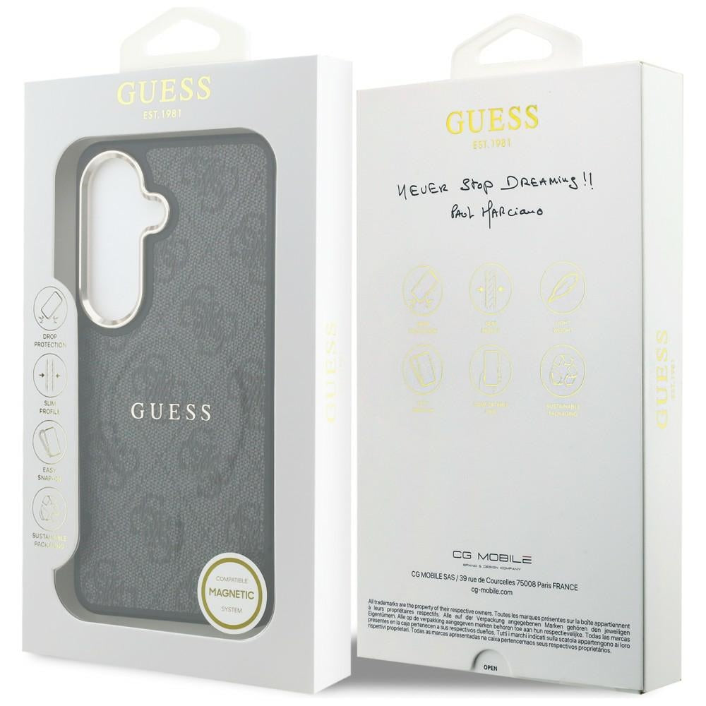 Funda MagSafe para Samsung Galaxy S26 Plus S947, Guess, 4G Anillo en Relieve, Negra