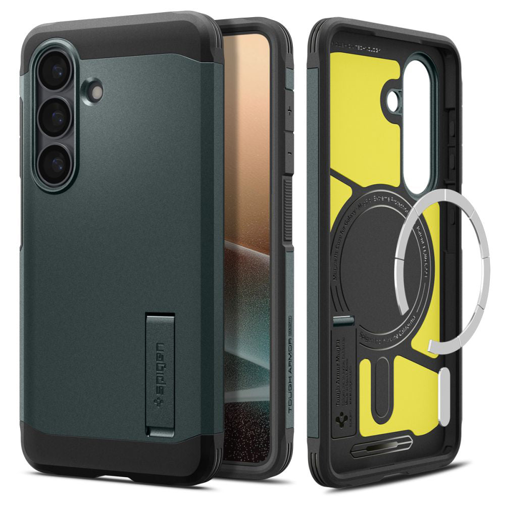 Funda MagSafe para Samsung Galaxy S26 Plus S947, Spigen, Tough Armor, Verde ACS10715