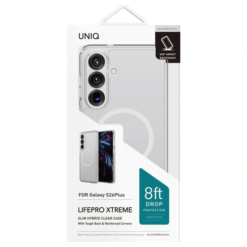 Funda MagSafe para Samsung Galaxy S26 Plus S947, UNIQ, LifePro Xtreme MagClick, Transparente