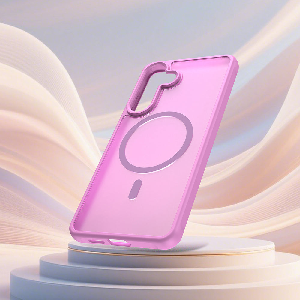 Funda MagSafe para Samsung Galaxy S26 Plus S947, Techsuit, HaloFrost II, Rosa