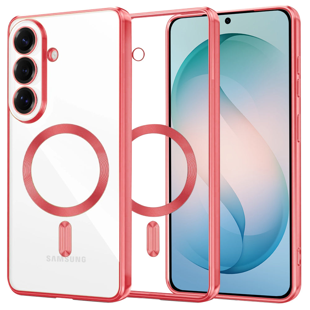 Funda MagSafe para Samsung Galaxy S26 Plus S947, Techsuit, Luxury Crystal, Roja