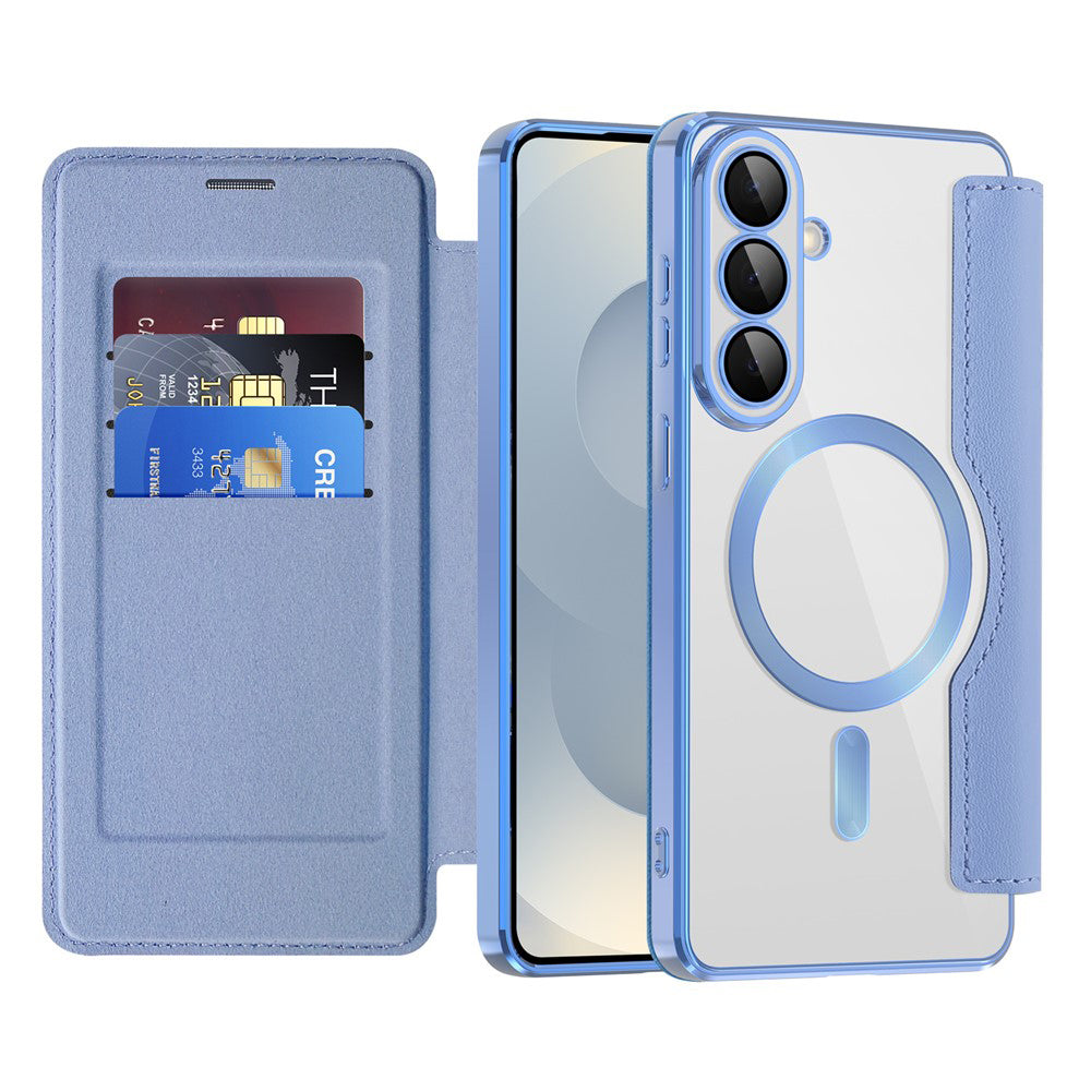 Funda MagSafe para Samsung Galaxy S26 Plus, Techsuit, SmartMag Book, Azul