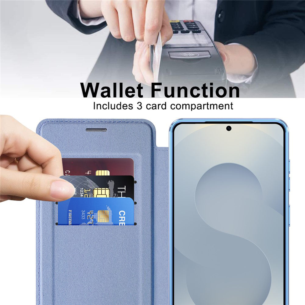Funda MagSafe para Samsung Galaxy S26 Plus, Techsuit, SmartMag Book, Azul