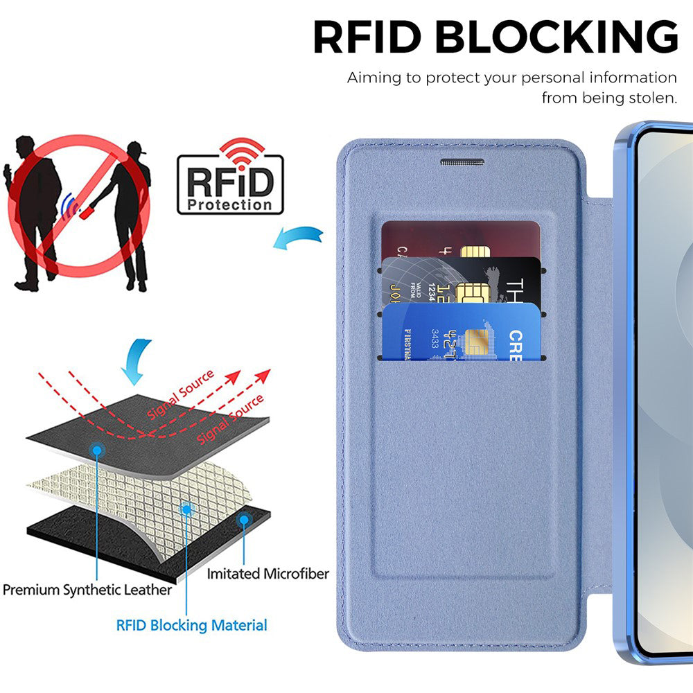 Funda MagSafe para Samsung Galaxy S26 Plus, Techsuit, SmartMag Book, Azul
