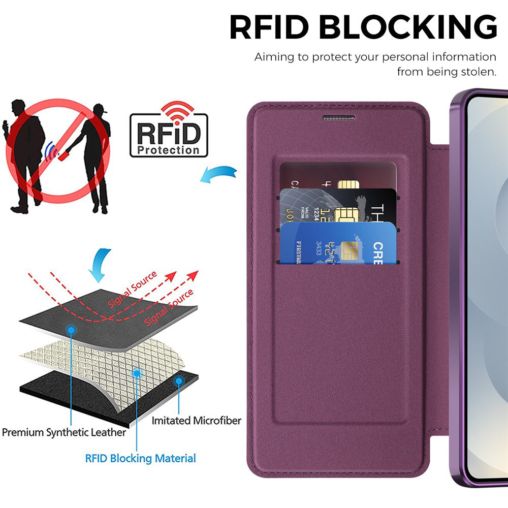 Funda MagSafe para Samsung Galaxy S26 Plus S947, Techsuit, SmartMag Book, Morado