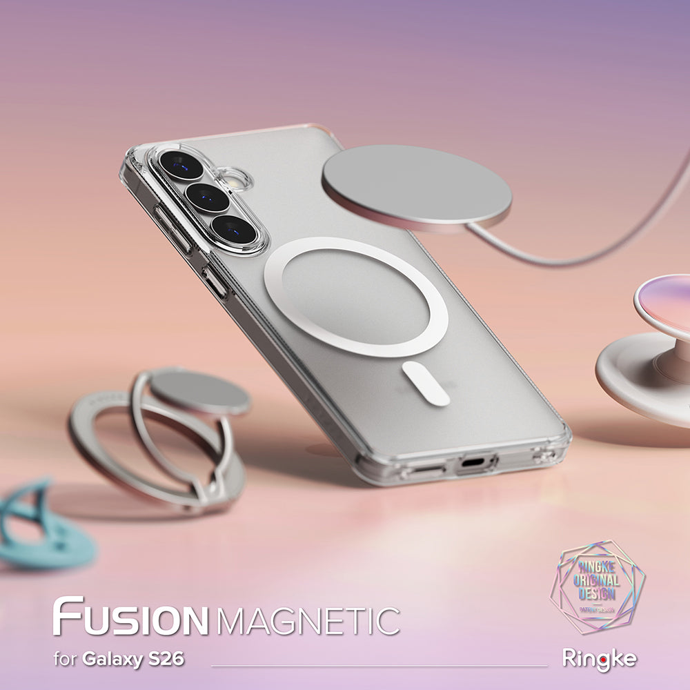 Funda MagSafe para Samsung Galaxy S26 S942, Ringke, Fusion, Transparente Mate