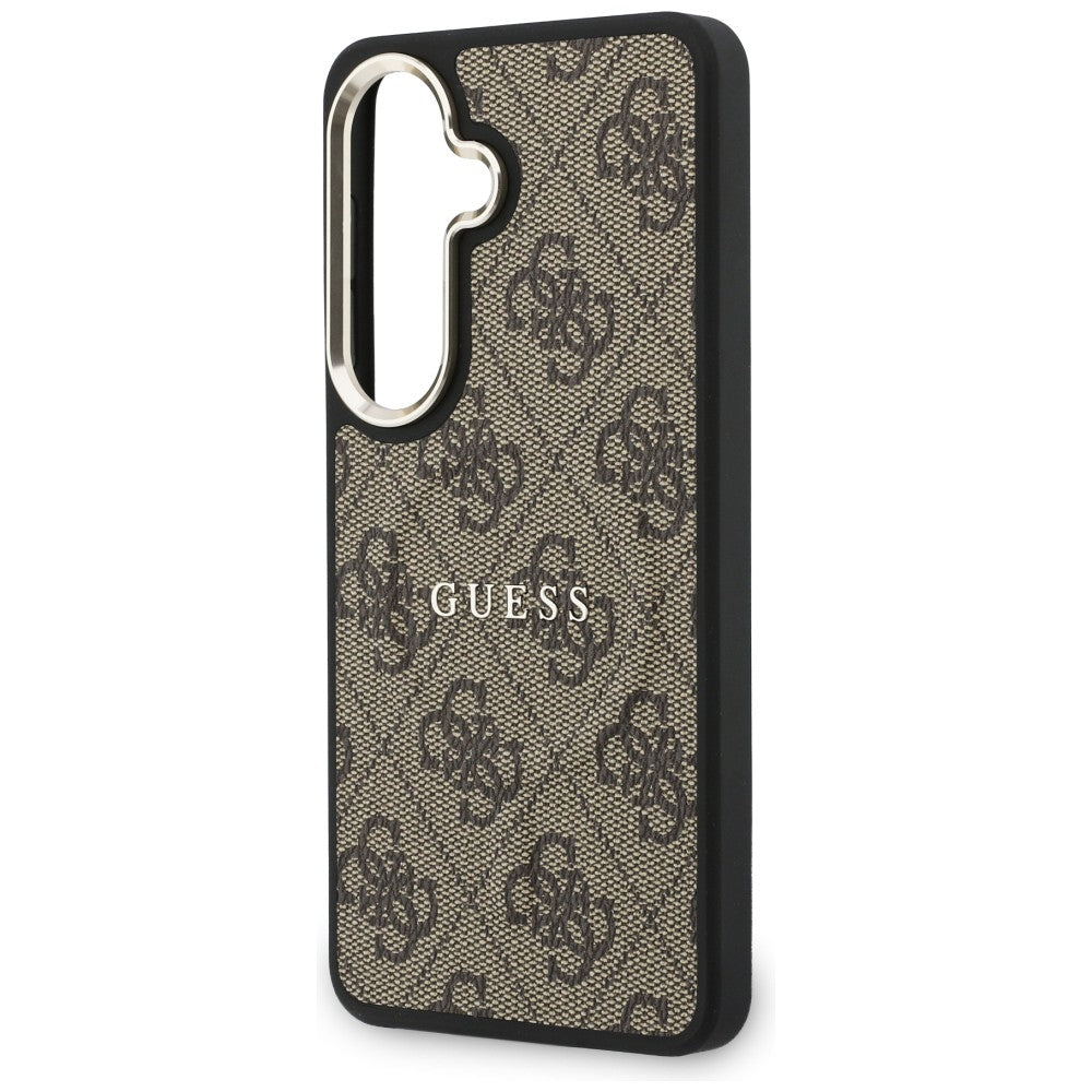 Funda MagSafe para Samsung Galaxy S26 S942, Guess, 4G Embossed Ring, Marrón