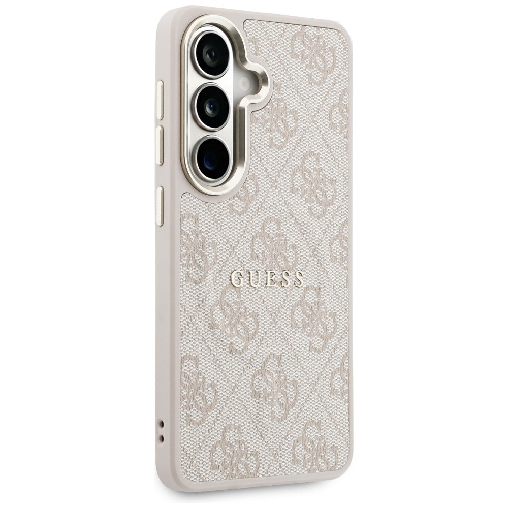 Funda MagSafe para Samsung Galaxy S26 S942, Guess, Anillo en relieve 4G, Rosa Negra
