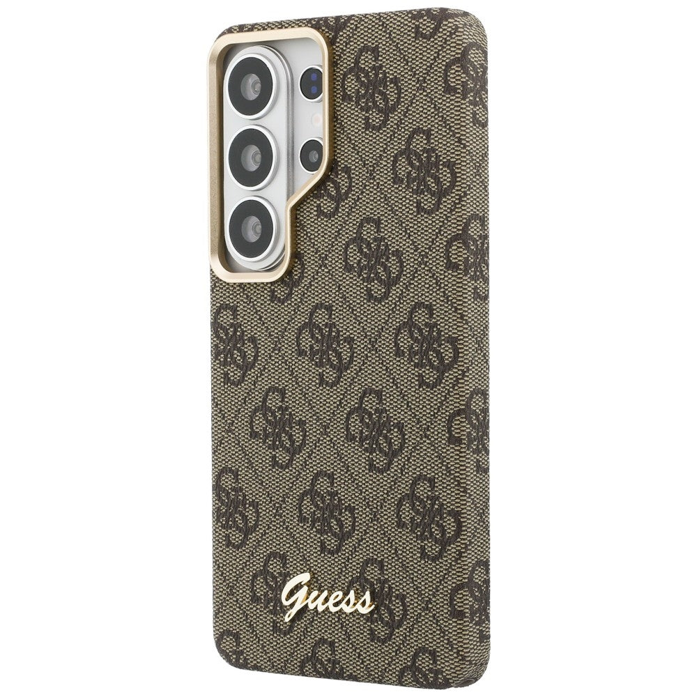 Funda MagSafe para Samsung Galaxy S26 S942, Guess, 4G Script Logo, Marrón