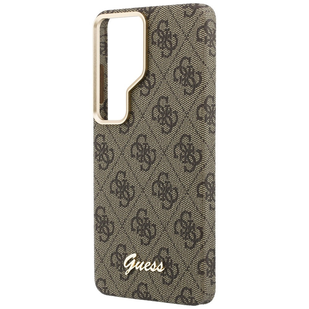 Funda MagSafe para Samsung Galaxy S26 S942, Guess, 4G Script Logo, Marrón