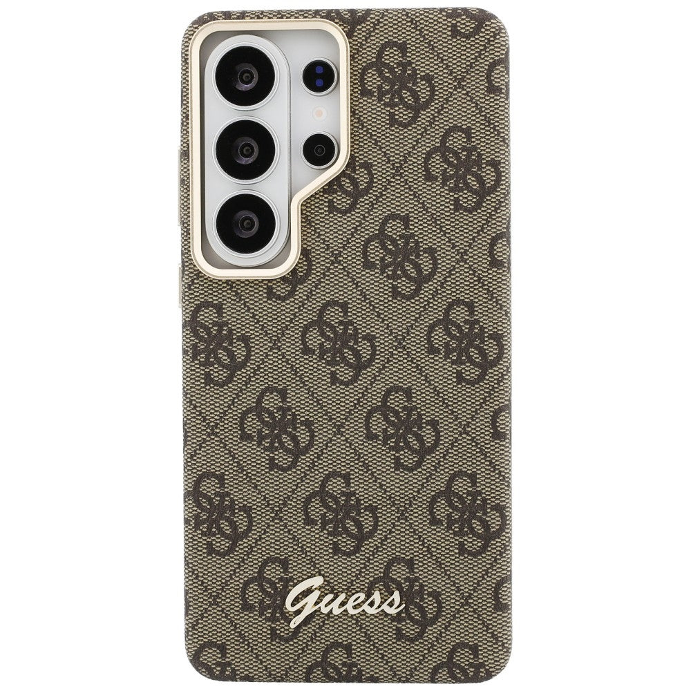 Funda MagSafe para Samsung Galaxy S26 S942, Guess, 4G Script Logo, Marrón