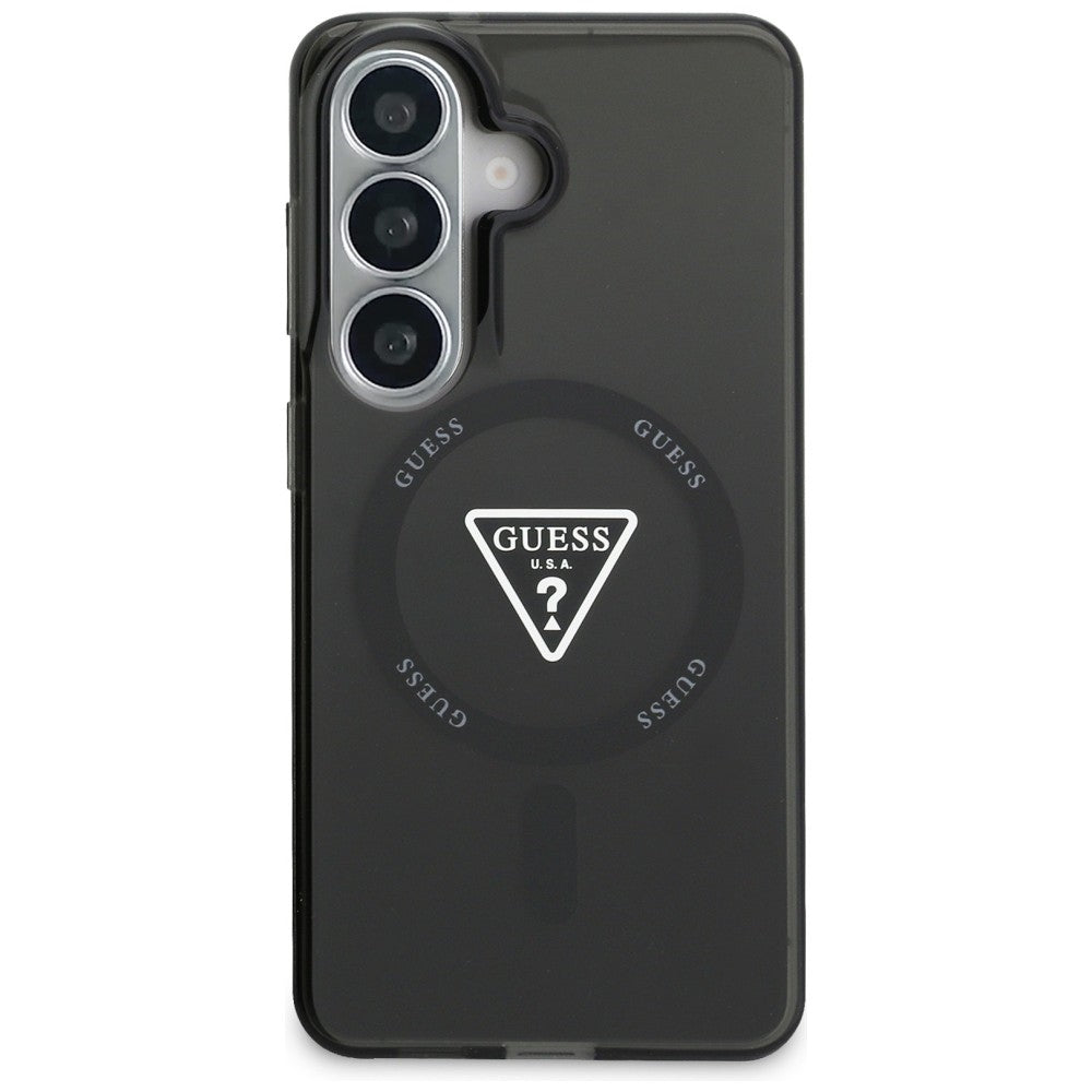Funda MagSafe para Samsung Galaxy S26 S942, Guess, IML Gradient Triangle Logo, Negra