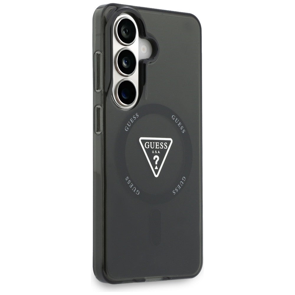 Funda MagSafe para Samsung Galaxy S26 S942, Guess, IML Gradient Triangle Logo, Negra