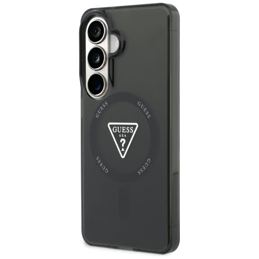 Funda MagSafe para Samsung Galaxy S26 S942, Guess, IML Gradient Triangle Logo, Negra