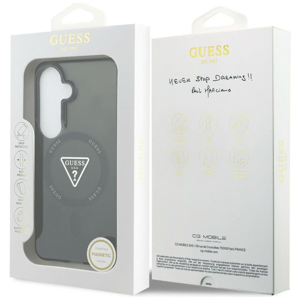 Funda MagSafe para Samsung Galaxy S26 S942, Guess, IML Gradient Triangle Logo, Negra