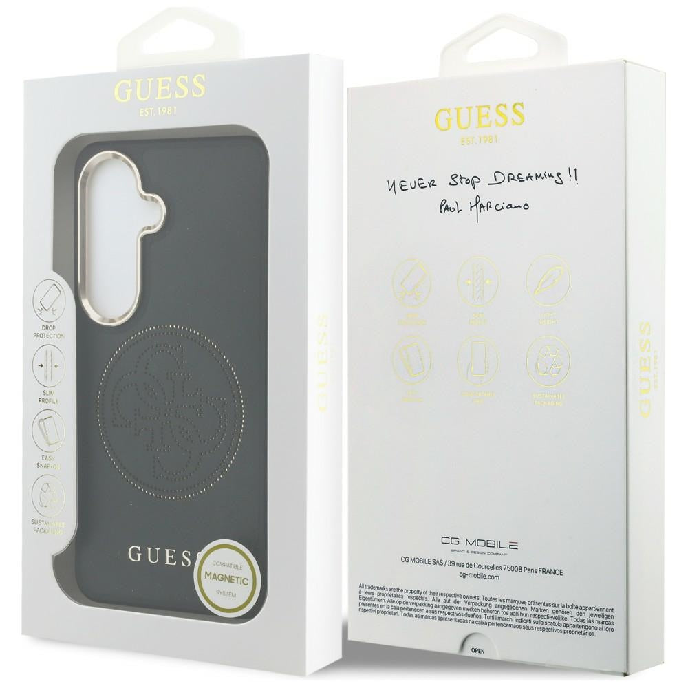 Funda MagSafe para Samsung Galaxy S26 S942, Guess, Logo Perforado, Negra