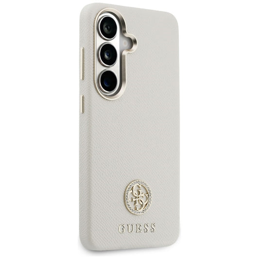 Funda MagSafe para Samsung Galaxy S26 S942, Guess, Rhinestone Round Logo, Beige